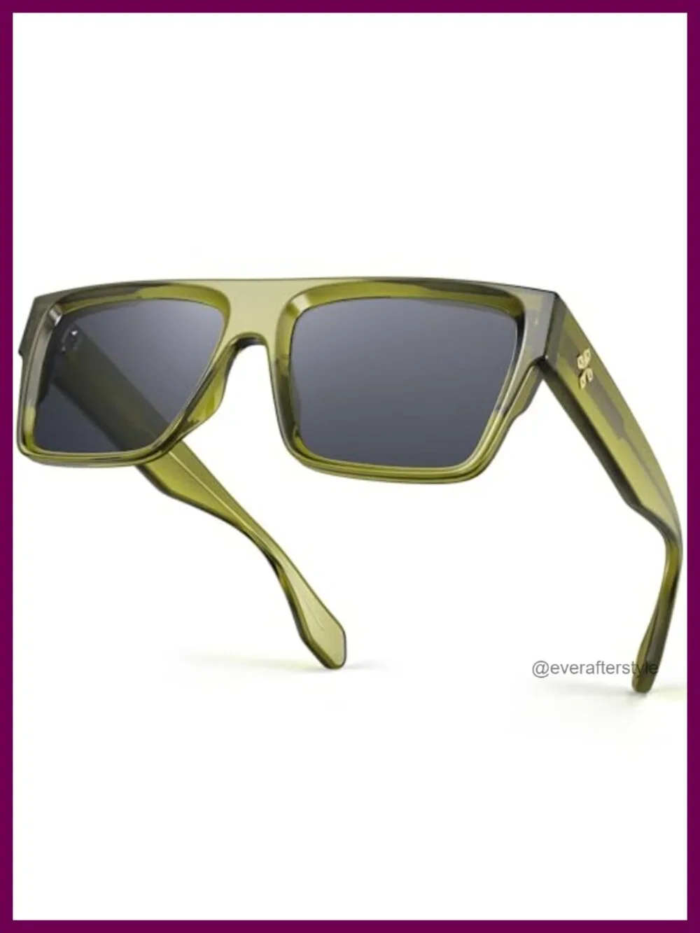 Oversized Square Flat Top Sunglasses Women Men TR90 UV400 Protection